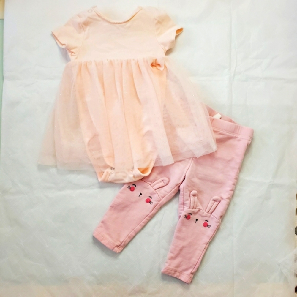 H&M Baby (4-6M) Dress & Leggings Set
